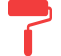 Red paint roller icon